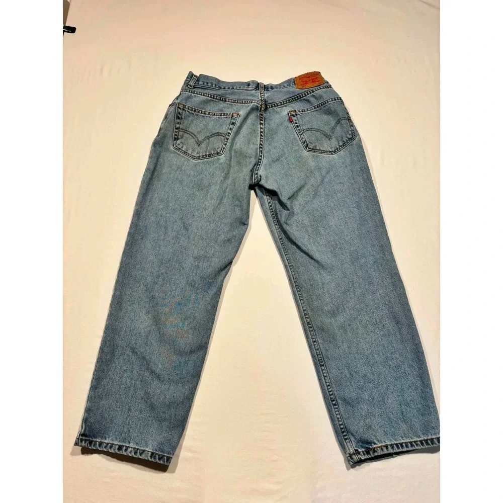Levis 550 Relaxed Fit Jeans Mens 36x30 Light Wash Blue Denim Vintage Tapered‎
